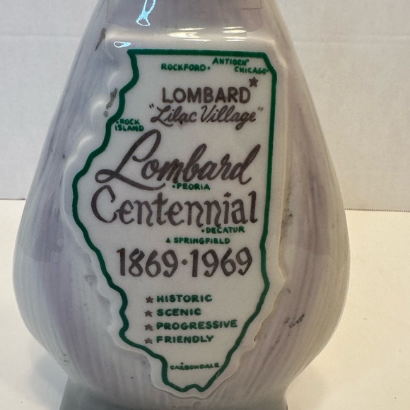 Jim Beam Decanter Village of Lombard Illinois Centennial 1969 Vintage Empty - Picture 5 of 8